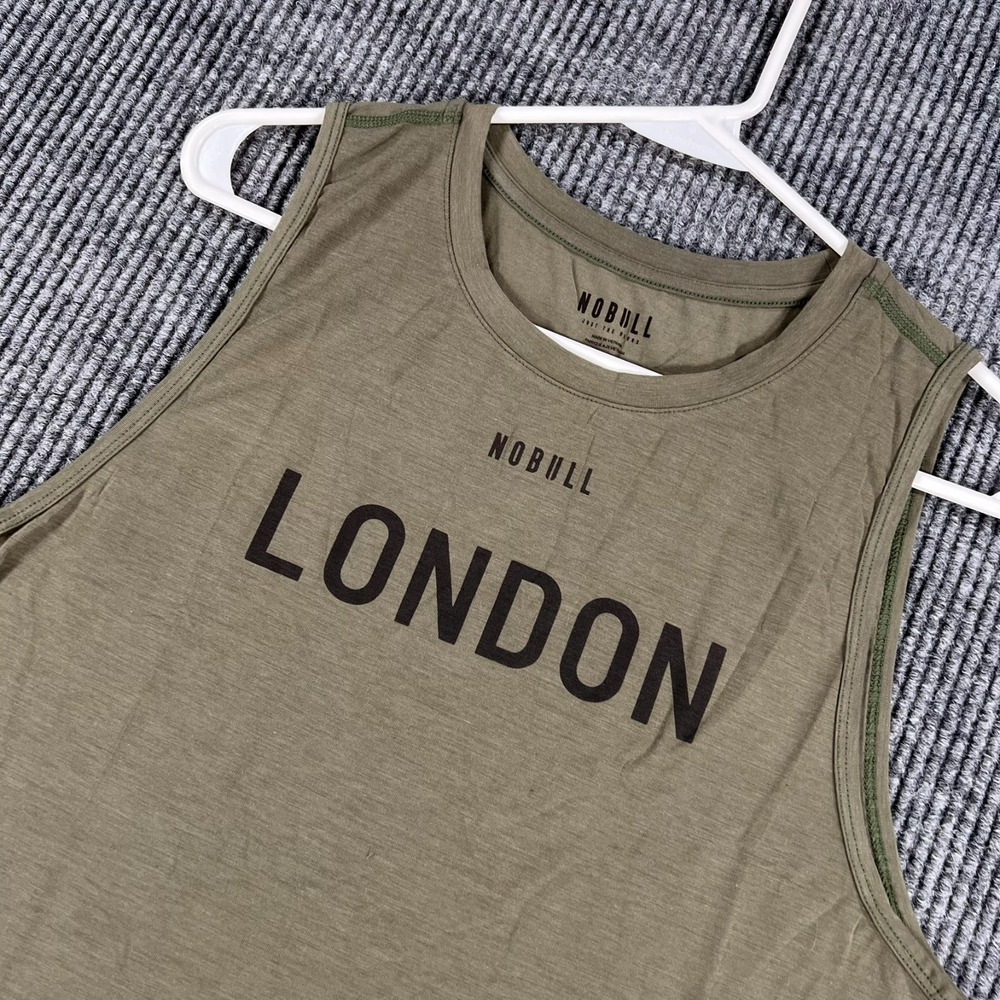 NoBull Cropped Tank Top Shirt Womens Large Green London CrossFit Gym‎ Workout